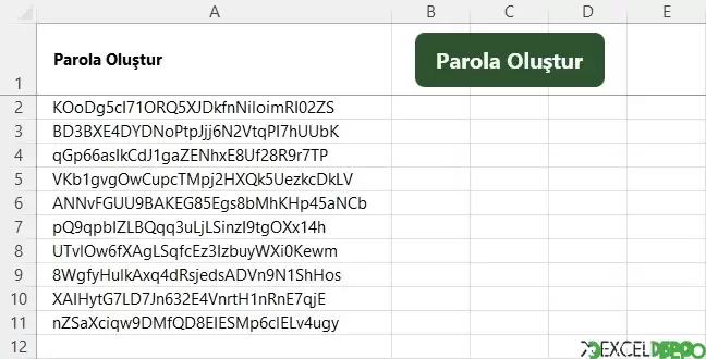İstenilen Uzunlukta Rastgele Parola Oluşturma