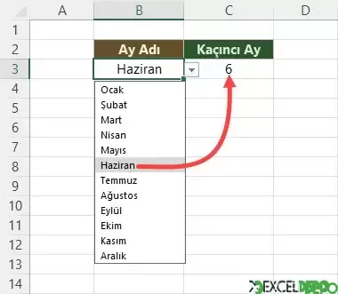 Yazılı Ayın Kaçıncı Ay Olduğunu Bulma