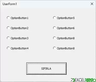 Userformdaki Optionbuttonları Sıfırlama