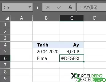 DEĞER Hatası