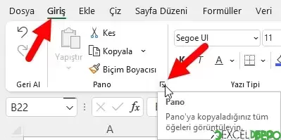 Pano Erişim Menüsü