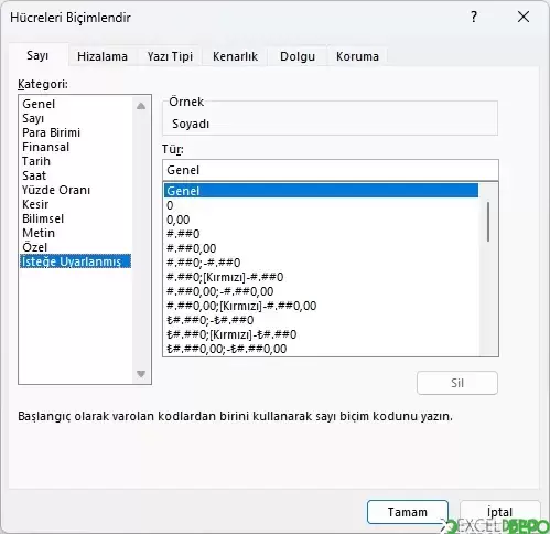 Hücreleri Biçimlendir