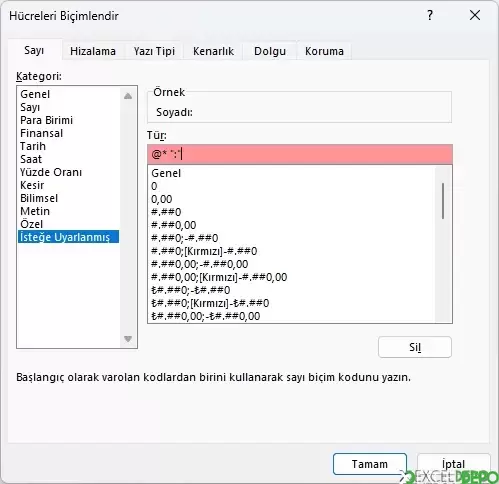 Hücreleri Biçimlendir