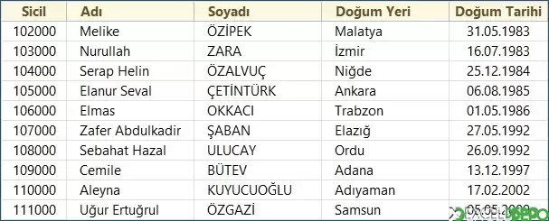 Verileri Sütunlara Bölerek Yazdırma