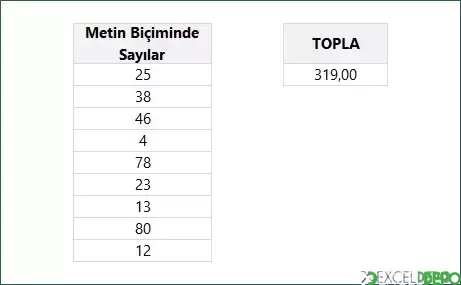 Metin Şeklindeki Sayılarda Toplama Yapma
