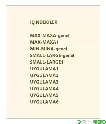 Minimum Maksimum Büyük Küçük Fonksiyonları Kullanma
