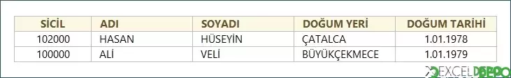 Kapalı Dosyadan DÜŞEYARA Yapma