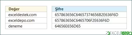 Metni Hex ile Şifreleme
