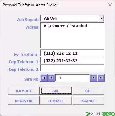 Basit Telefon Rehberi Hazırlama