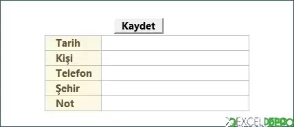 Excel Makrolarıyla Veri Yazdırma