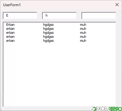 Üç Ayrı TextBox ile Arama Yapma
