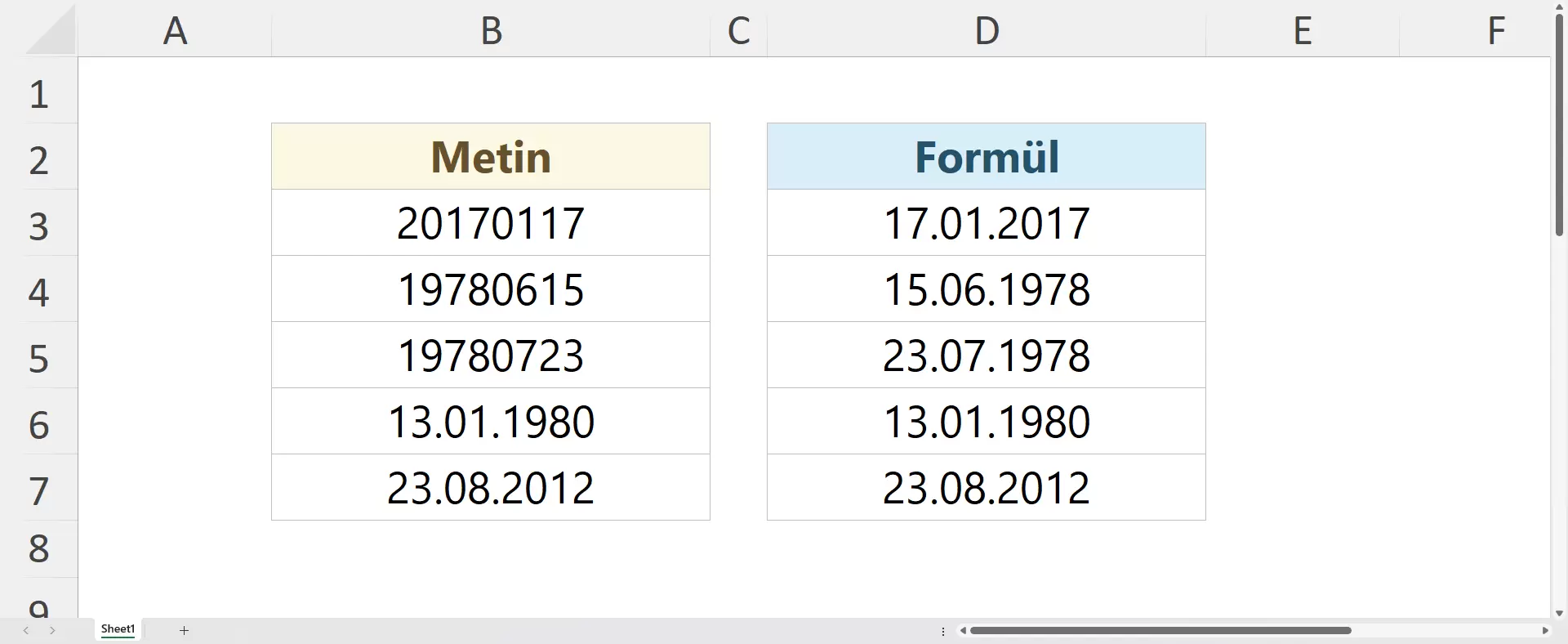 Karışık Yazılan Değerlerden Tarih Oluşturma