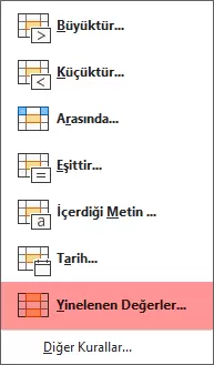 Yinelenen Değerler Kuralı
