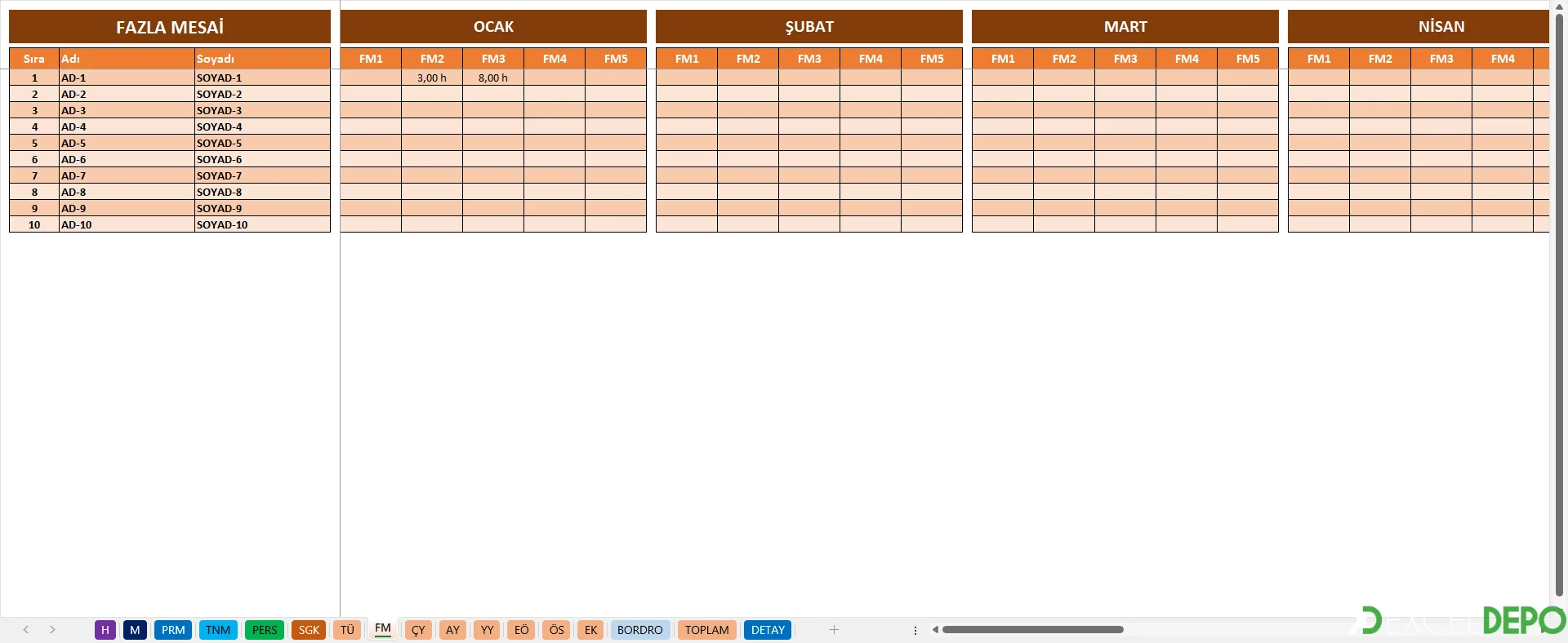 FM (Fazla Mesai) Sayfası: