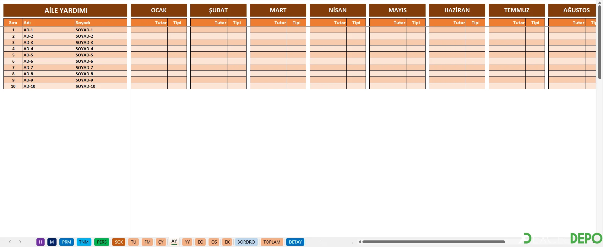 AY (Aile Yardımı) Sayfası: