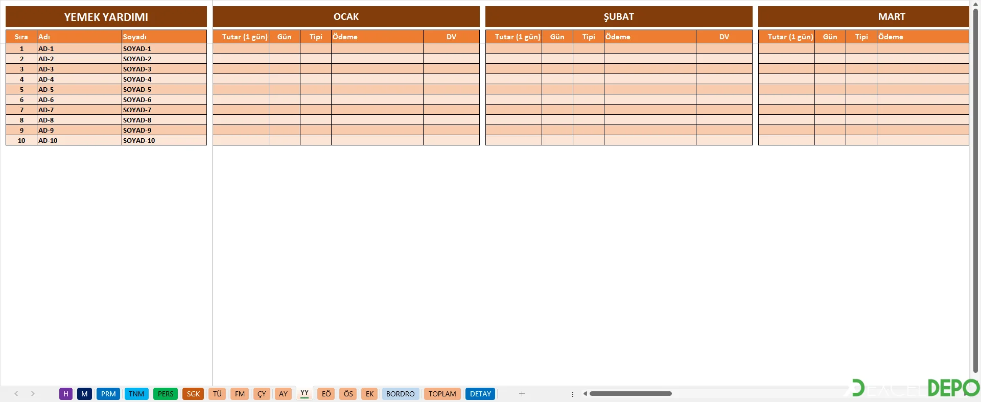 YY (Yemek Yardımı) Sayfası: