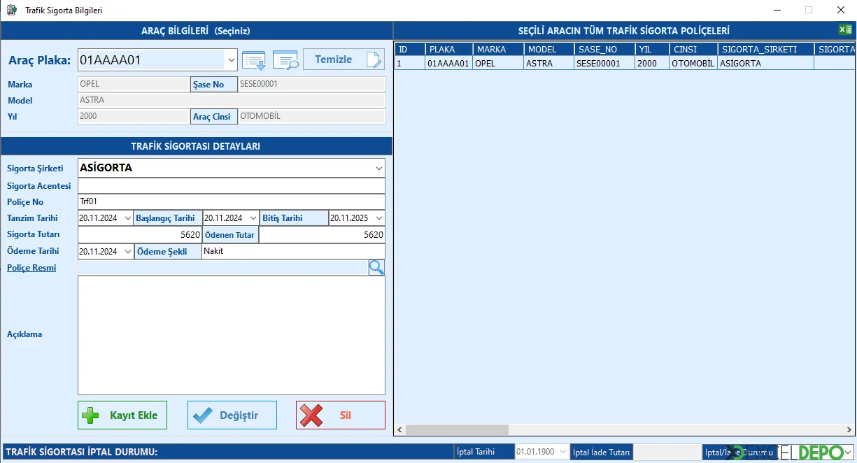Araç Trafik Sigortası Takibi