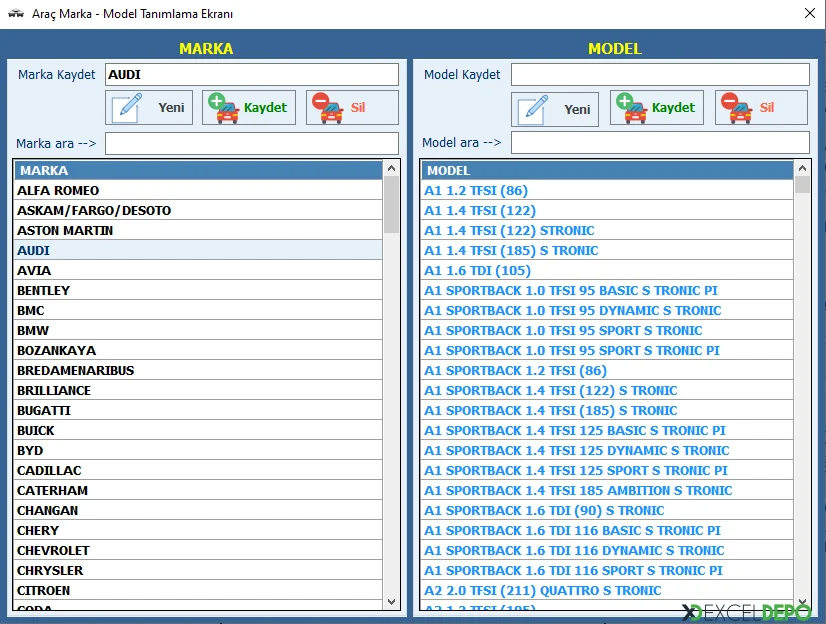 Araç Marka ve Model Tanımlama