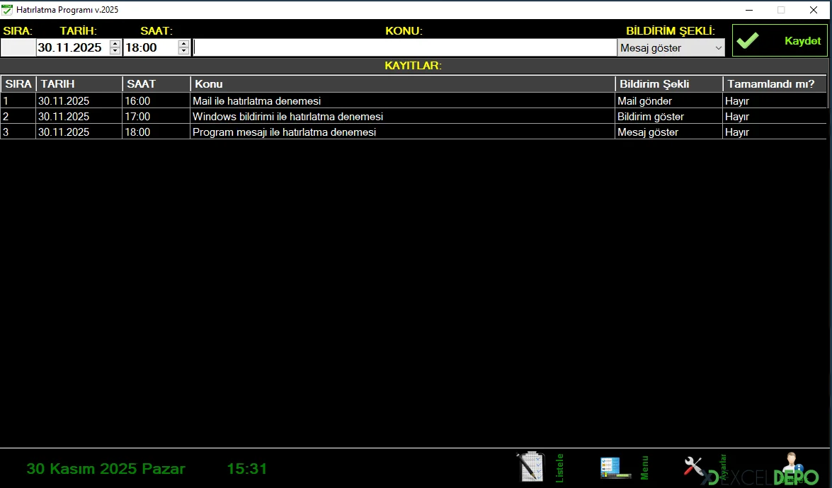 Hatırlatma Programı