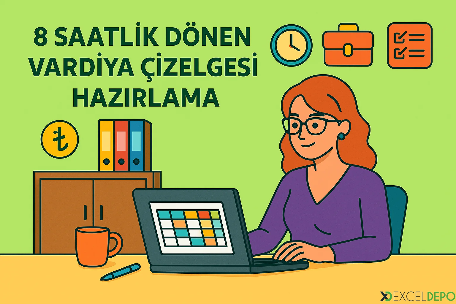 8 Saatlik Dönen Vardiya Çizelgesi Hazırlama