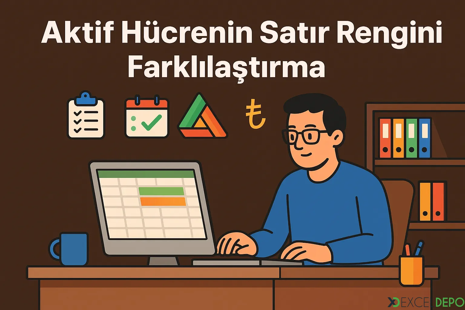 Kaynak 'Aktif Hücrenin Satır Rengini Farklılaştırma'