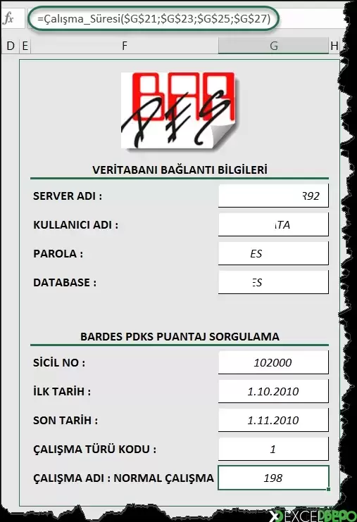 Bardes PDKS Programından Çalışma Süresi Çekme