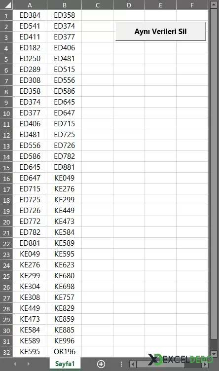Excel Aynı Verileri Silme-1.webp