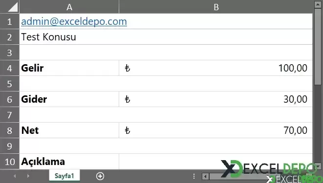 Excel Sayfasını PDF Olarak E-Posta Gönderme-1.webp