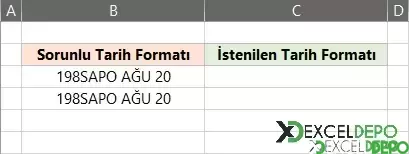 Excel Tarih Formatı Sorunu Çözme