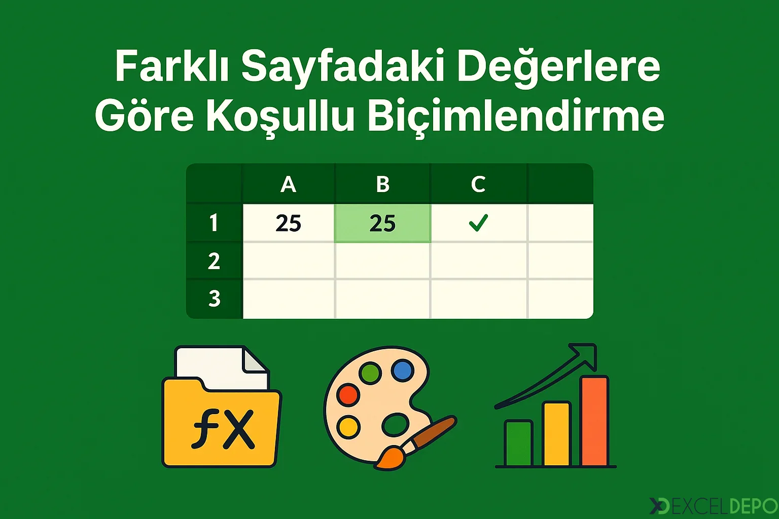 Kaynak 'Farklı Sayfadaki Değerlere Göre Koşullu Biçimlendirme'