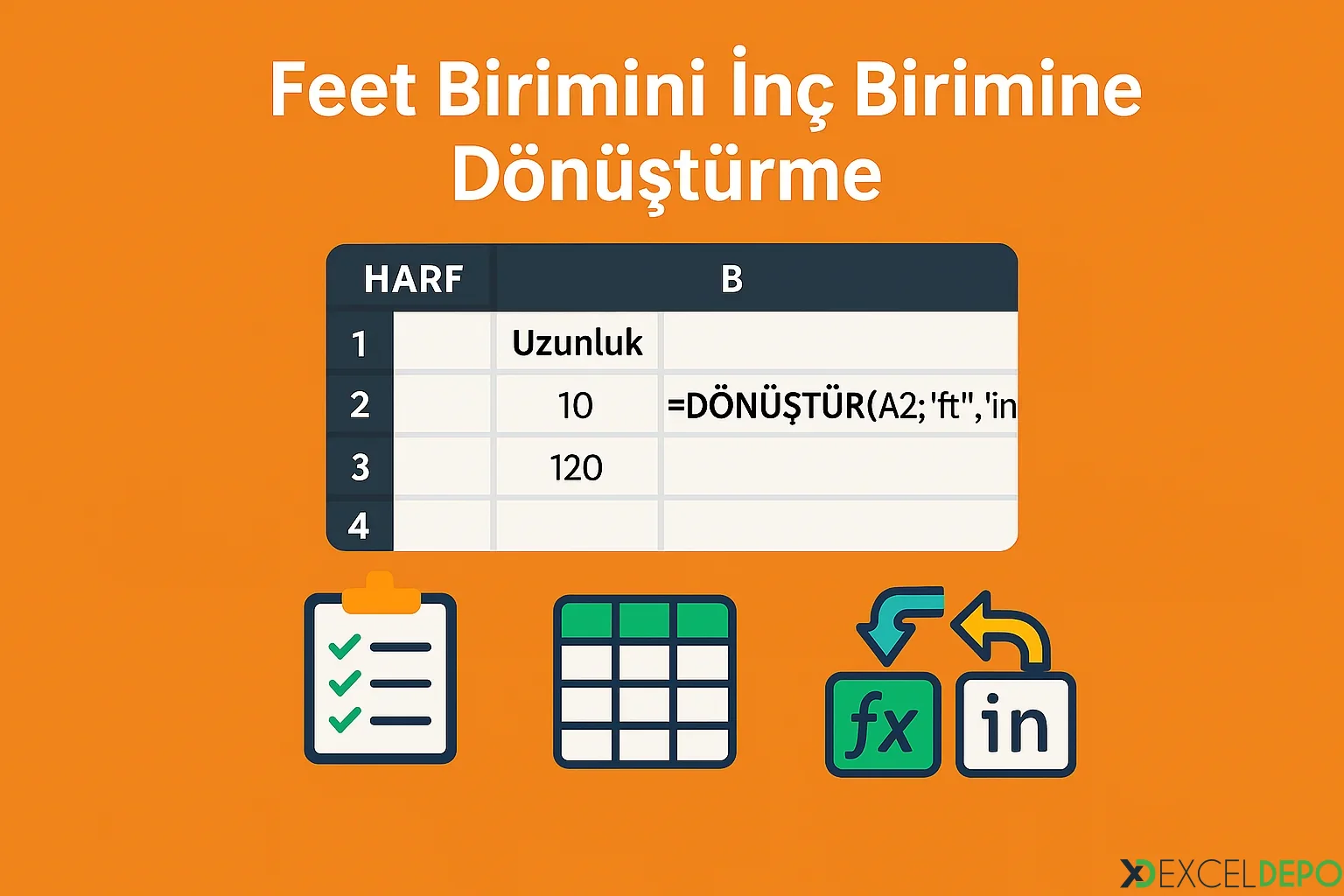 Kaynak 'Feet Birimini İnç Birimine Dönüştürme'
