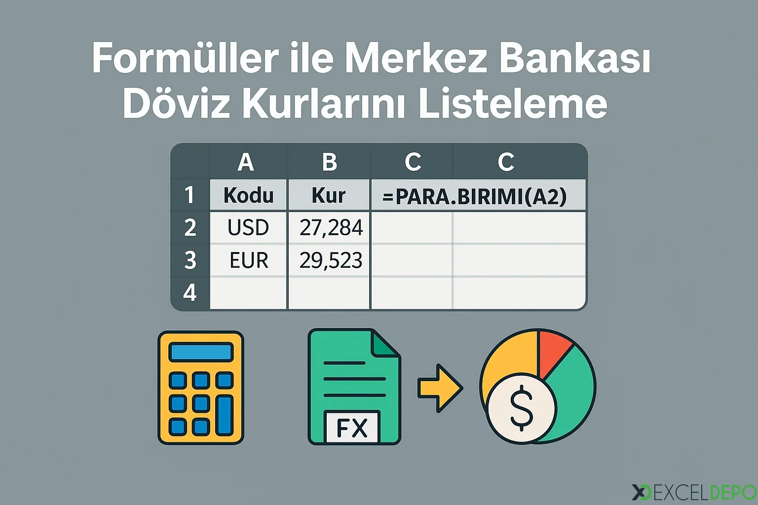 Kaynak 'Formüller ile Merkez Bankası Döviz Kurlarını Listeleme'