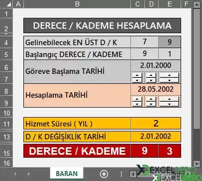 Kamu Görevlileri Derece Kademe Hesaplama