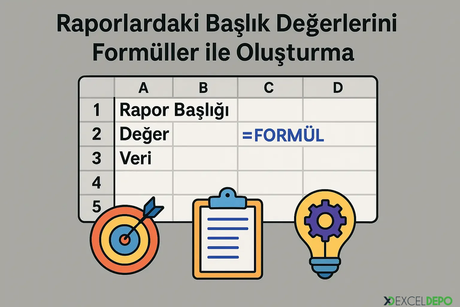 Raporlardaki Başlık Değerlerini Formüller ile Oluşturma