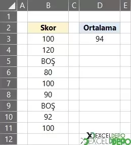Son Üç Sayısal Değerin Ortalamasını Alma