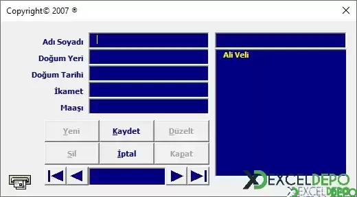 Userform Üzerinden Excel Sayfasına Kayıt Etme
