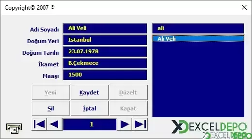 Userform Üzerinden Excel Sayfasına Kayıt Etme