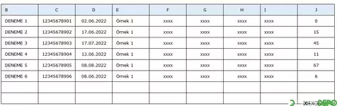 Şarta göre veri alma kopyalama