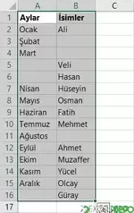 Boşlukları Hızlı Doldurma İşlemi