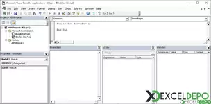 Visual Basic Editörü Ekranı