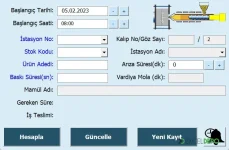 Excel Üretim Planlama Programı