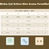Birden Çok Kritere Göre Arama Formülleri