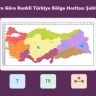 İllere Göre Renkli Türkiye Bölge Haritası Şablonu