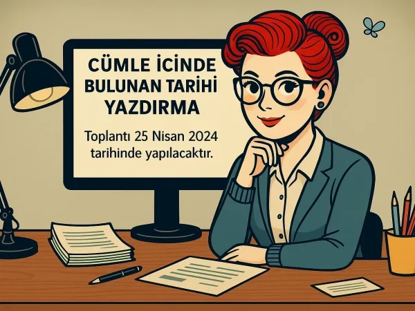 Cümle İçinde Bulunan Tarihi Yazdırma