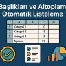 Başlıkları ve Altoplamı Otomatik Listeleme