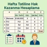 Hafta Tatiline Hak Kazanma Hesaplama