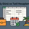 İş Günü ve Tatil Hesaplama