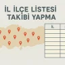 İl İlçe Listesi Takibi Yapma