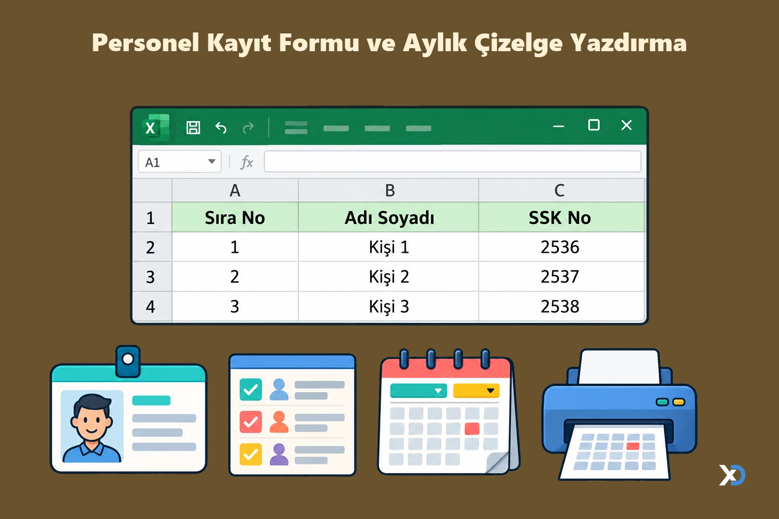 Personel Kayıt Formu ve Aylık Çizelge Yazdırma