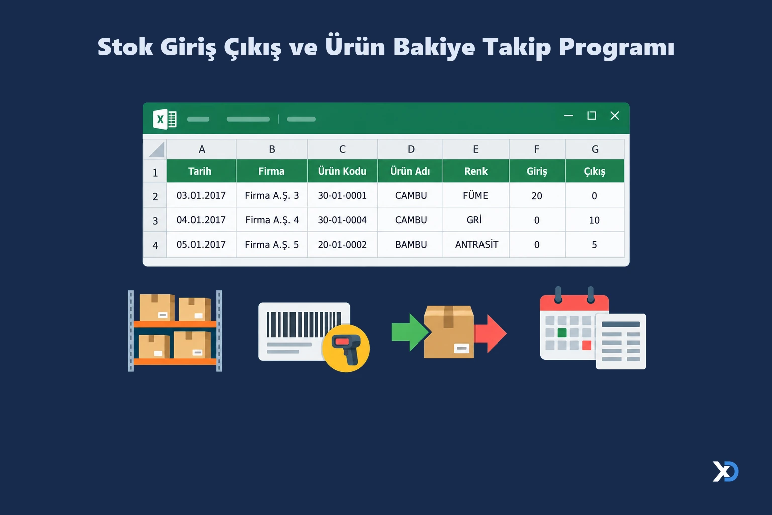 Stok Takip Programı Excel - Ücretsiz Stok Giriş Çıkış ve Bakiye Takibi